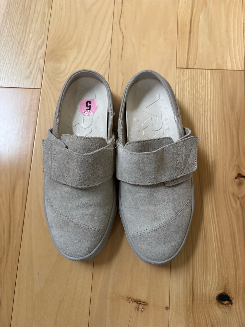 New Women’s Vionic Lotus RX Suede Slip-On Casual Shoes in Light Taupe Sz 5